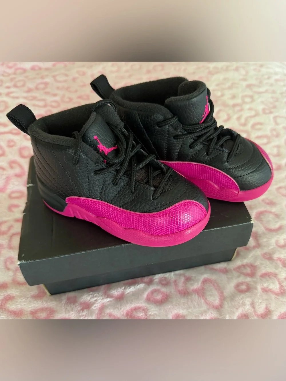 Jordan 12 Retro In Deadly Pink Shoes  Size: 8 (Toddler)